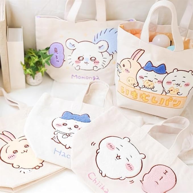 Amazon | [SOLLENT] ちいかわじいかわ 刺繍 トートバッグ